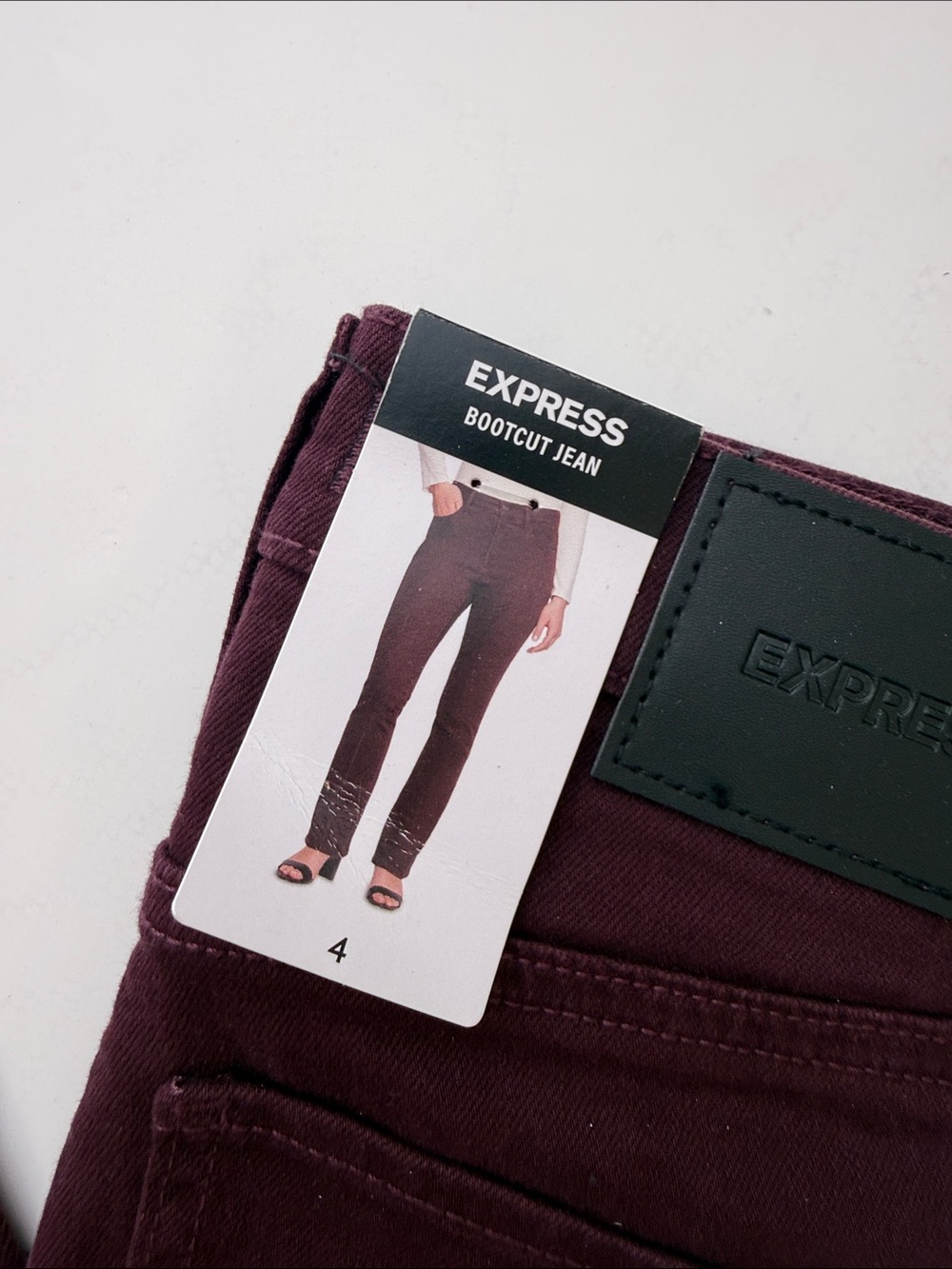 Express High-Rise Skinny Jeans in Burgundy size 4 boot cut Jean denim - Picture 2 of 6